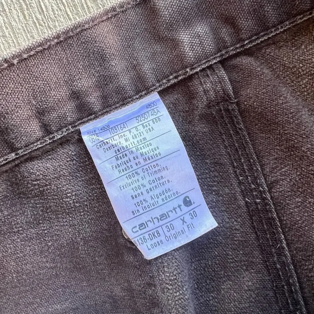 Carhartt faded brown double knee work wear carpenter pants